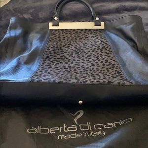 Alberta di canio large black and grey tote